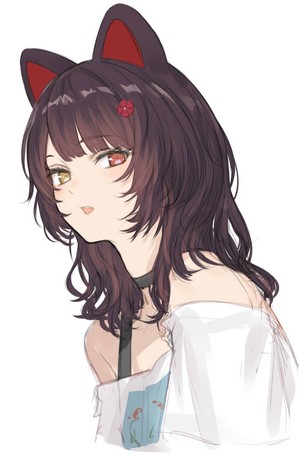 Isshiki with Heterochromia and Cat Ears