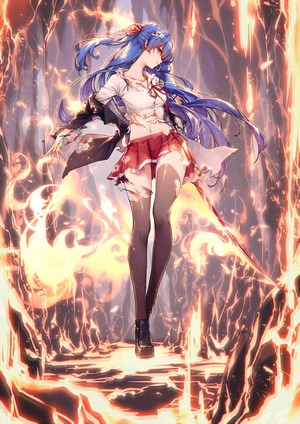 Rukousou no Hana Blue Hair Magic Girl