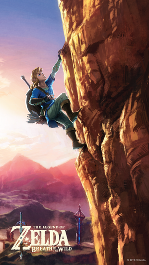 Link climbing a cliff in The Legend of Zelda: Breath of the Wild