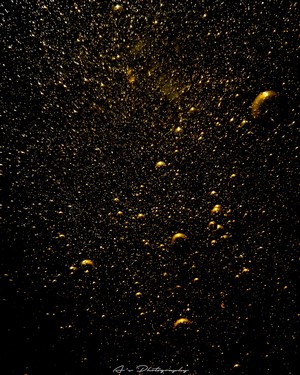 Abstract macro texture of gold bubbles