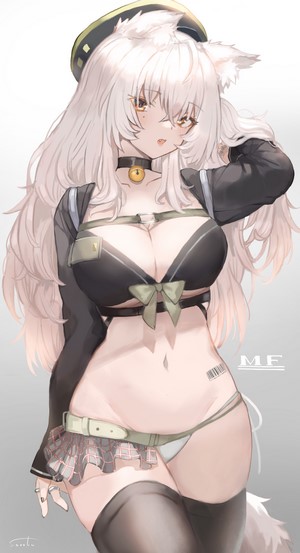 Fox girl in bikini and thigh-highs