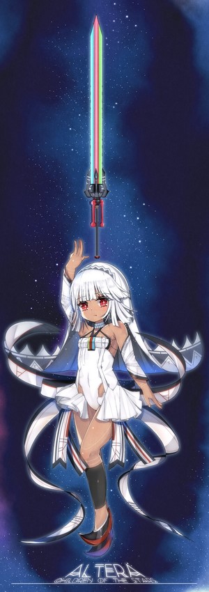 Altera from Fate Series with a rainbow sword