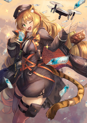 Swire from Arknights with money and drone