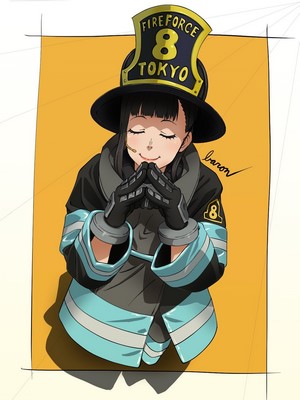 Maki Oze from Fire Force praying