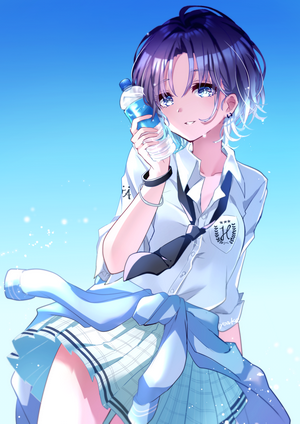 Toru Asakura from The Idolmaster: Shiny Colors holding a water bottle