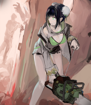 Qin Liangyu from Fate Series with Chainsaw