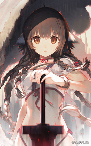 Utawarerumono artwork of a girl with a sword