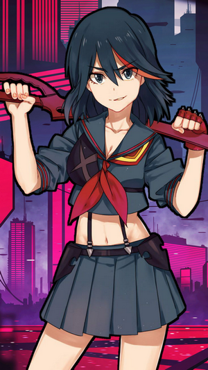 Ryuko Matoi from Kill la Kill holding a large scissor blade