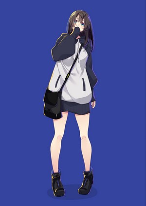 Anime girl with blue eyes and brunette hair