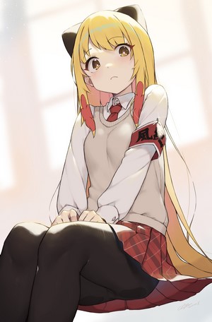 Anime girl with blonde hair and cat ears