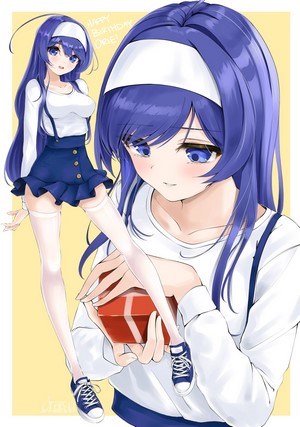 Chaesu from Under Night In-Birth holding a gift