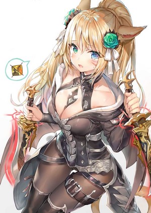 Miqo'te from Final Fantasy with dual daggers