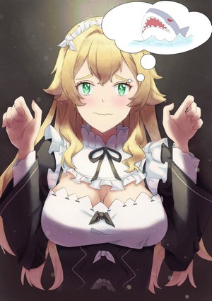 Frederica Baumann from Re:Zero thinking about a shark