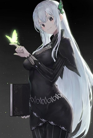 Echidna from Re:Zero Kara Hajimeru Isekai Seikatsu with a butterfly