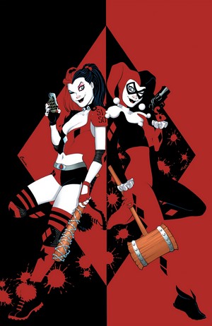 Harley Quinn from DC Comics with weapons
