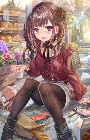 Torino Akua anime girl with purple eyes