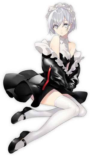 Anime girl with silver hair and gray eyes