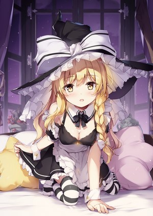 Kirisame Marisa from Touhou in a maid outfit