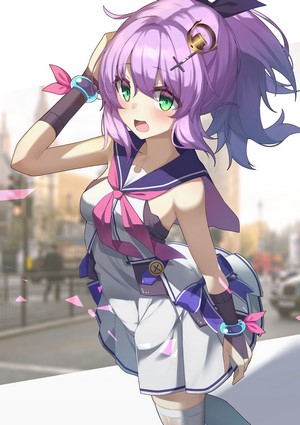 Javelin from Azur Lane in a sailor uniform