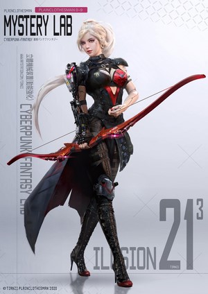 Cyberpunk Mystery Lab Archer with Bow