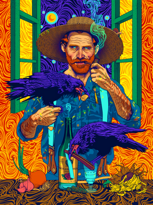 Vincent van Gogh with Crows and Bottle