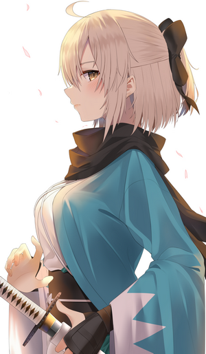 Okita Souji from Fate/Grand Order with a sword