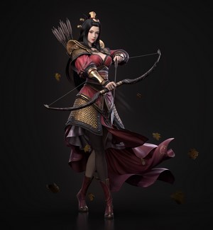 Woman Archer with Bow and Arrows