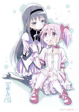 Madoka Kaname and Homura Akemi from Mahou Shoujo Madoka Magica