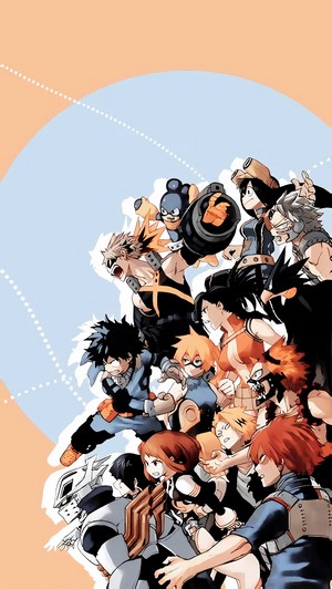 Boku no Hero Academia characters group illustration