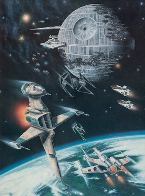 Death Star, B-wing, A-Wing, Star Wars, portrait display, Star Destroyer ...