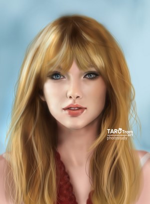 Digital art portrait of Taylor Swift