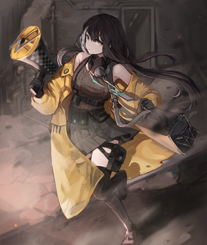 RO635 from Girls Frontline holding a megaphone