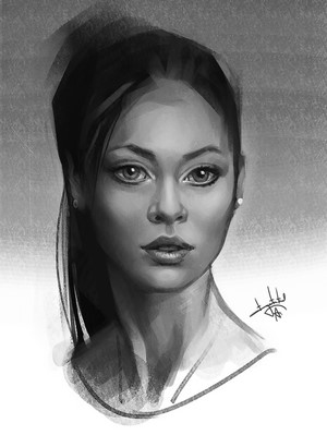 Monochrome portrait of a woman by Aleksandr Sidelnikov