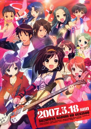 The Melancholy of Haruhi Suzumiya characters performing
