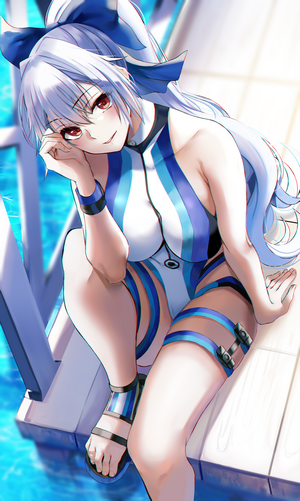 Tomoe Gozen from Fate/Grand Order in a swimsuit