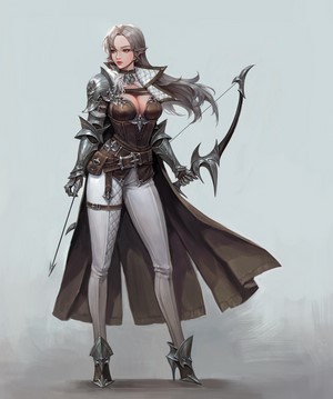 Fantasy Archer with Bow and Arrow