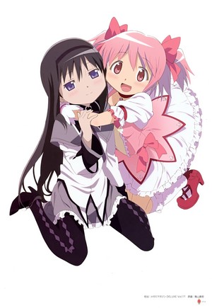 Homura Akemi and Madoka Kaname from Mahou Shoujo Madoka Magica