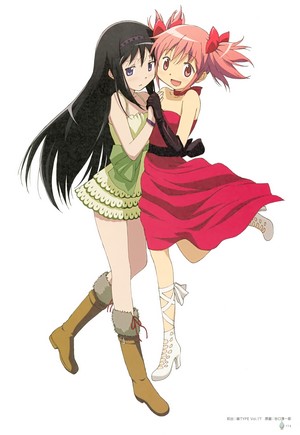 Madoka Kaname and Homura Akemi from Mahou Shoujo Madoka Magica