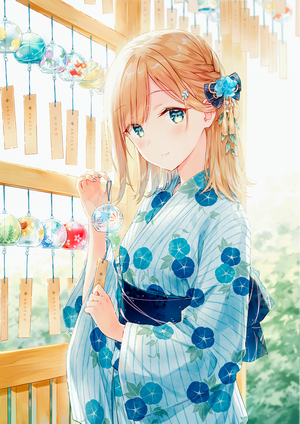 Hiten in Blue Yukata Artwork