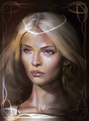 Portrait of a woman with blond hair