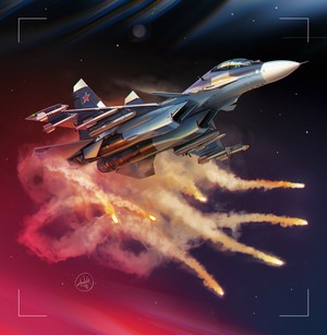 Sukhoi Su-30 Jet Fighter Launching Missiles
