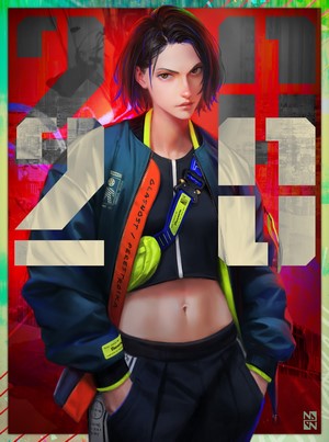 Woman with short dark hair and tracksuit