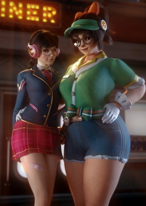 Mei and D.Va from Overwatch