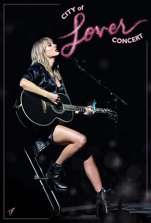 Taylor Swift performing at the City of Lover Concert