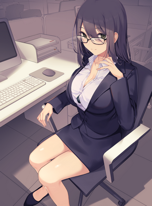 Ikomochi Anime Office Girl in Business Suit