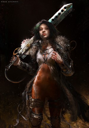 Fantasy girl with a large sword