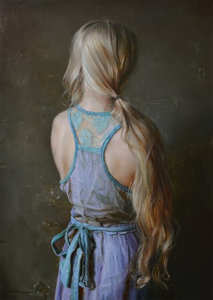 Painting of a woman from behind by Serge Marshennikov