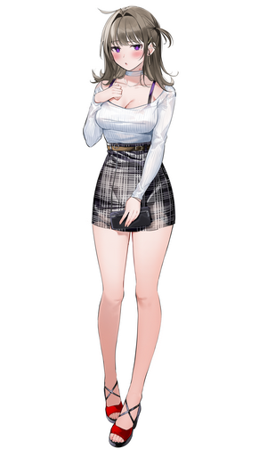 Anime Girl in Sweater and Miniskirt by Xretakex
