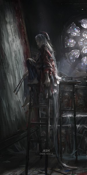 Ash from Dark Souls III painting
