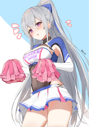 Azur Lane cheerleader with pompons